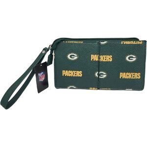 Green Bay Packers Pebble‎ Leather Wristlet Wallet Purse NFL Licensed NFL.com
